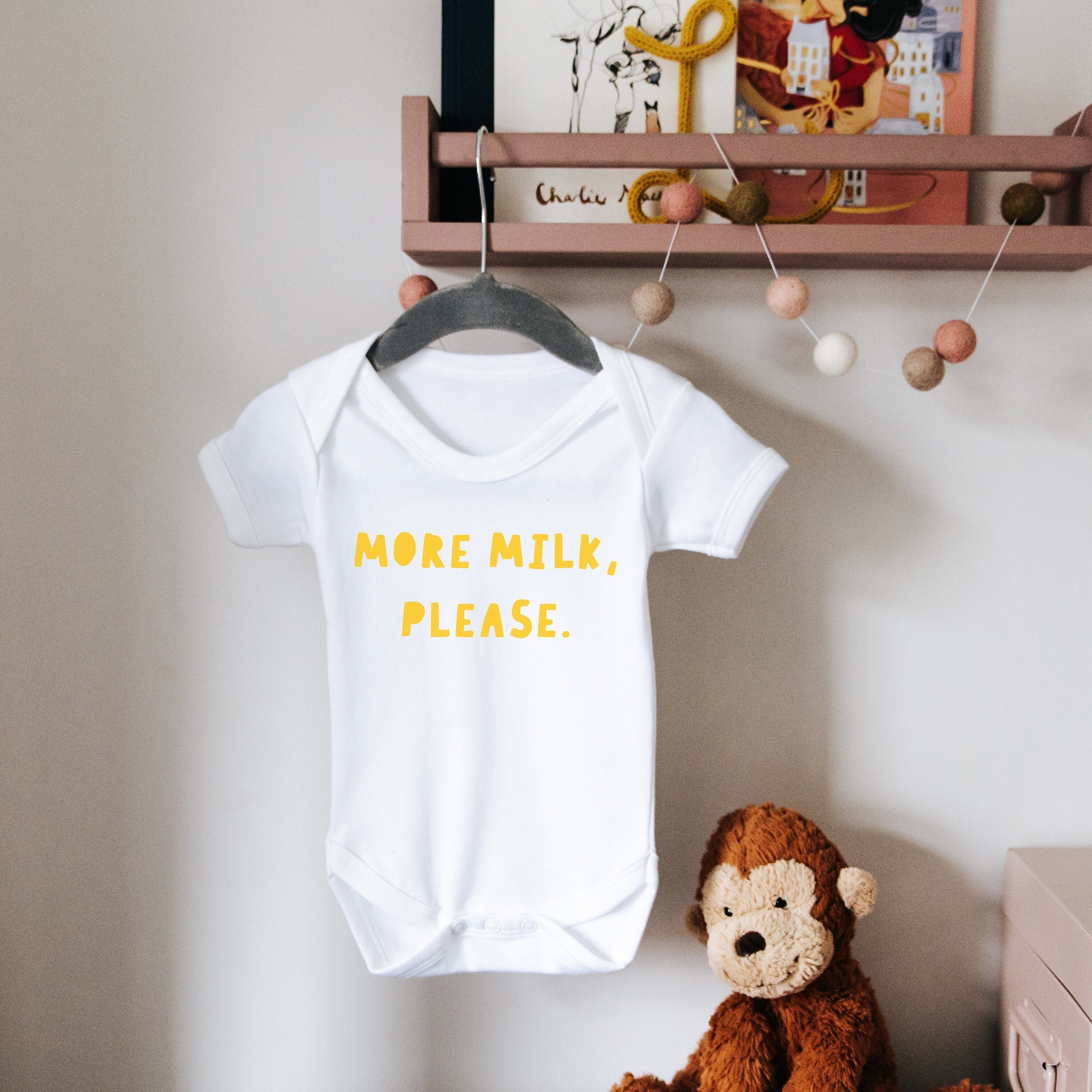 Personalized Babygrow: "More Milk Please" Cotton Bodysuit