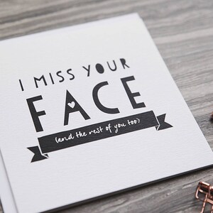 I Miss Your Face Miss You Card Long Distance Relationship Card Across The Miles Long Distance Friendship Love Card image 5