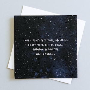 Carte mère endeuillée pour la fête des mères - Message sincère de votre petite étoile - Carte de voeux de sympathie