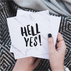 Hölle Ja! Glückwunsch-Karte - Verlobungskarte - lustige Glückwunsch-Karte - Promotion-Karten - neue Job-Karte - Schwangerschaft Karte - Graduierung
