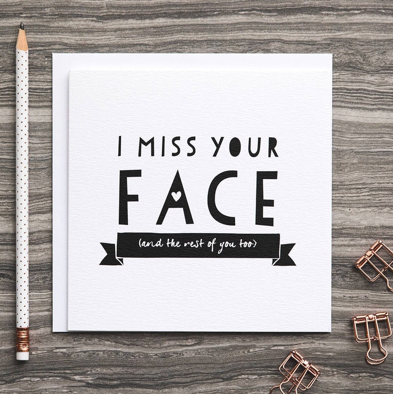 I Miss Your Face Miss You Card Long Distance Relationship Card Across The Miles Long Distance Friendship Love Card image 4