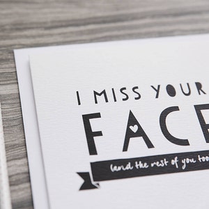 I Miss Your Face Miss You Card Long Distance Relationship Card Across The Miles Long Distance Friendship Love Card image 6