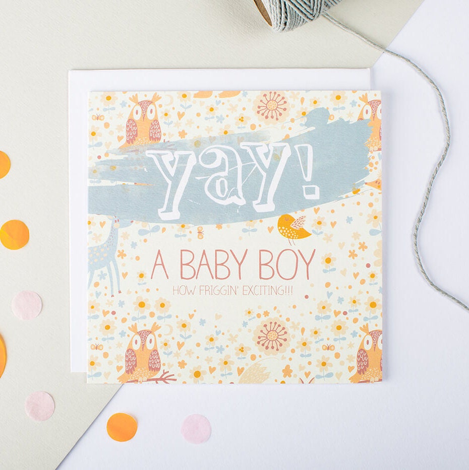 New Baby Boy Card How Friggin Exciting Funny New Baby - Etsy