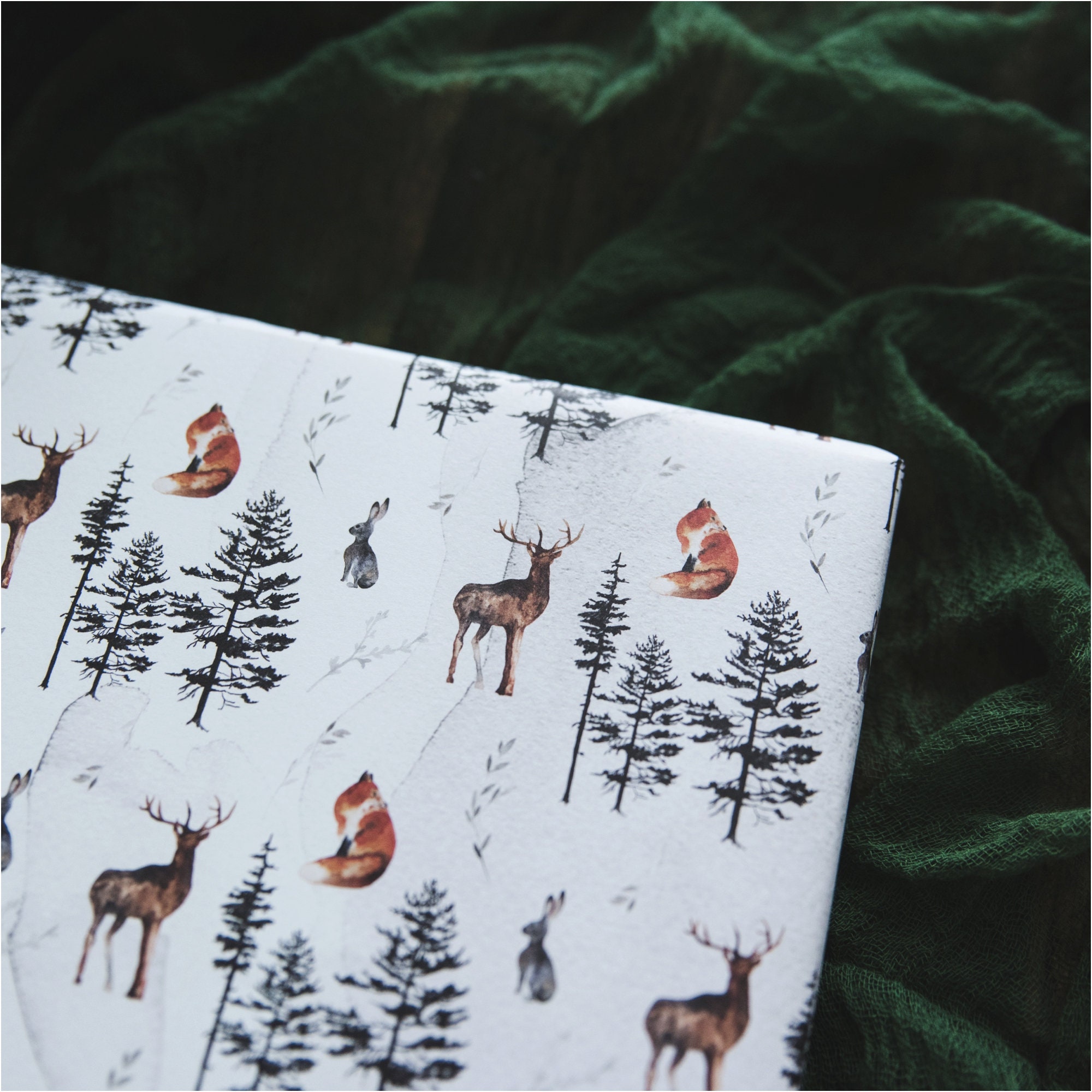 Titiweet Woodland Forest Animals Holiday Wrapping Paper - Drew & Jonathan