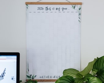 2026 Botanical Wall Planner: This Is My Year - Large Calendar