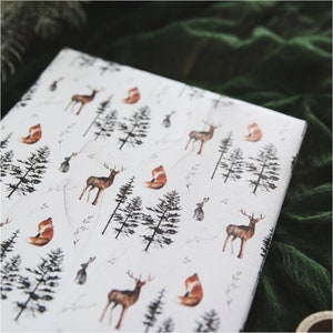 Woodland Animals Christmas Wrapping Paper Christmas Gift Wrap Rustic Christmas Wrap Watercolour Christmas Gift Wrap Fox Stag & Hare image 8