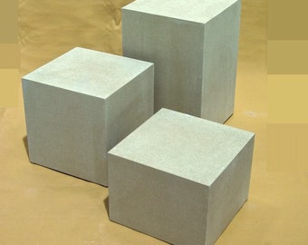 MDF Display Plinths - Listing No.2 of 3: MEDIUM SIZED - Podiums Mannequin Bases *Multi Sizes Available* Raw Timber Wooden Boxes Customisable