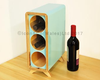 Wine Rack Bottle Storage, 3 Bottle tower unit in birch plywood & six colour varieties Birthday or Wedding gift idea