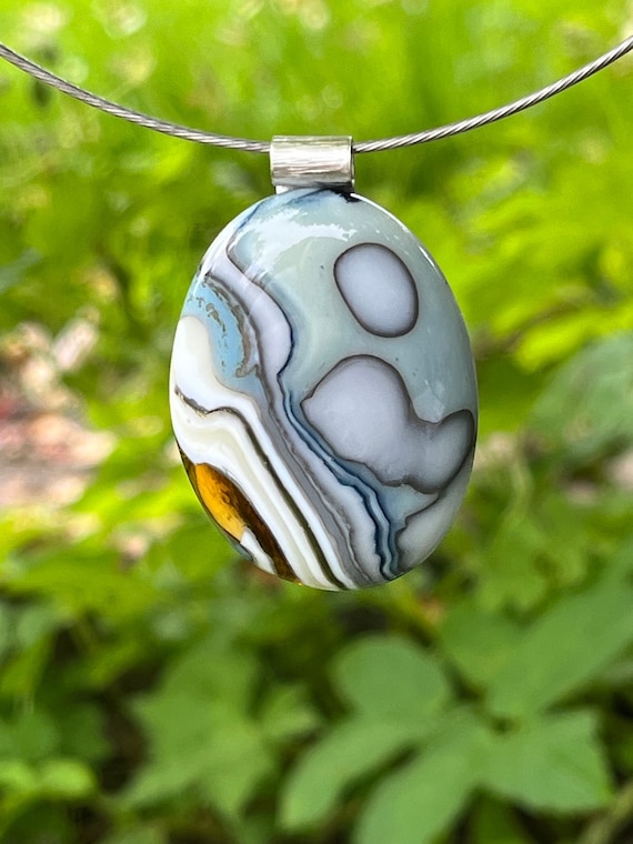 River Rocks Glass Pebble Necklace - wire, silver bail, mum, nan, 50th, 60th, special birthday, handmade, fused glass, leaving present