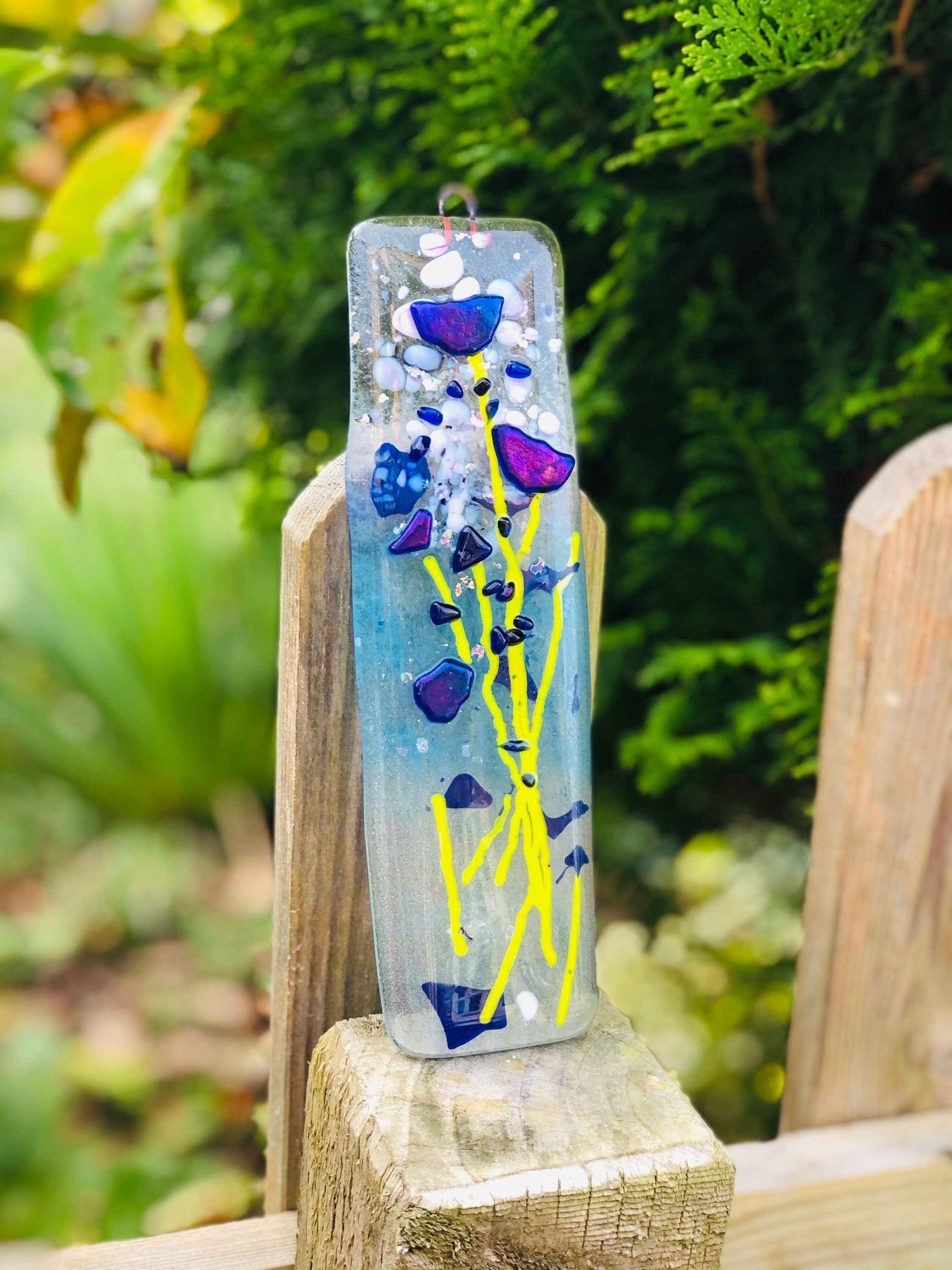 Blue Poppy Glass Sun Catcher poppy, poppies, blue poppies, gifts for