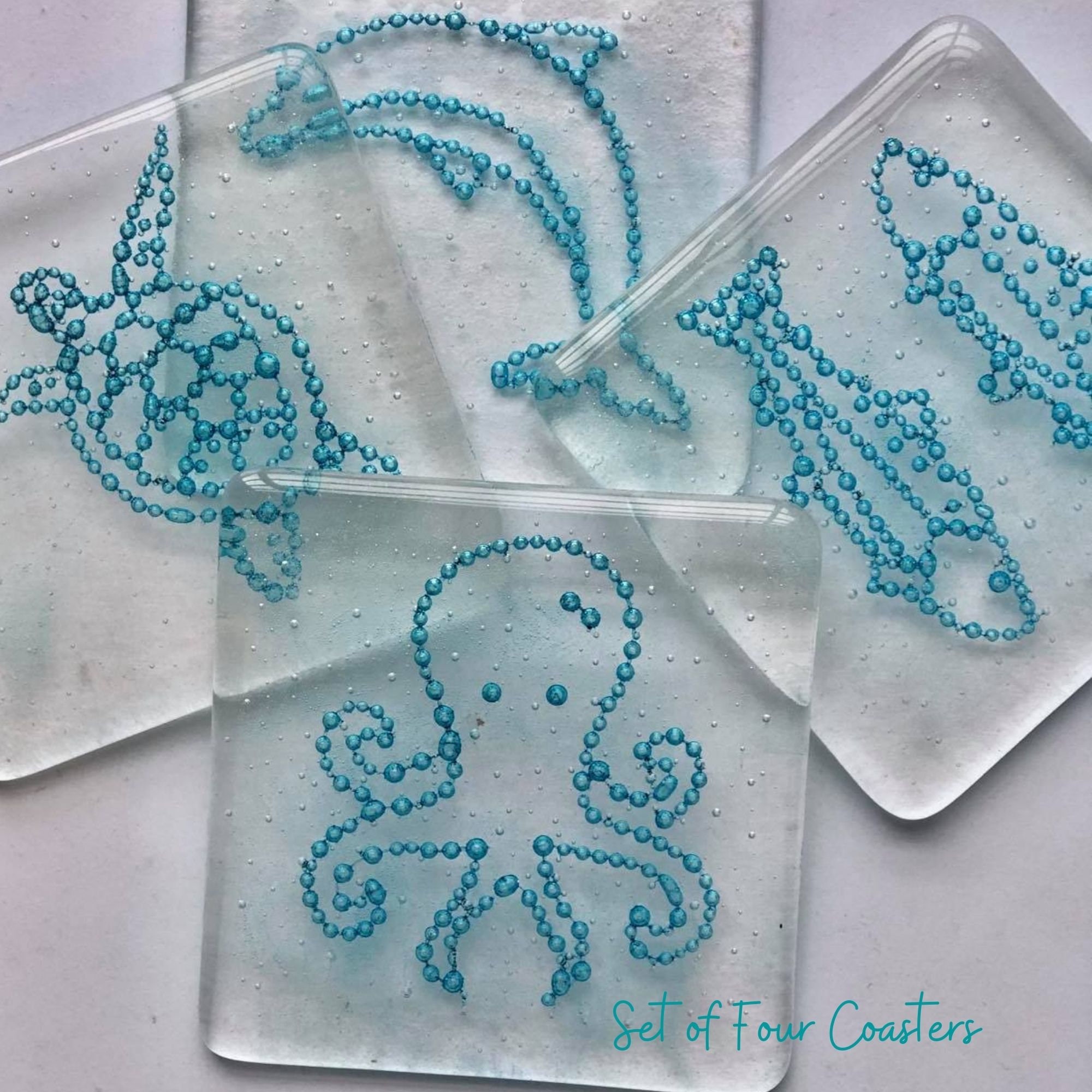 Octopus Home Decor Sea Coaster 4.13 inch 6 Octopus Coasters for Drinks Coastal Octopus Gift Farmhouse Nautical Solid Absorbent Beach Beige Ceramic Coasters 