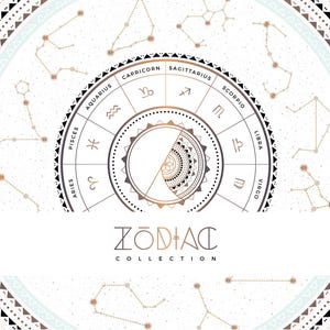 Zodiac Collection - Symbols / Constellations / Charts / Art Prints / Patterns /Commercial Use - INSTANT DOWNLOAD - Wumi Studio