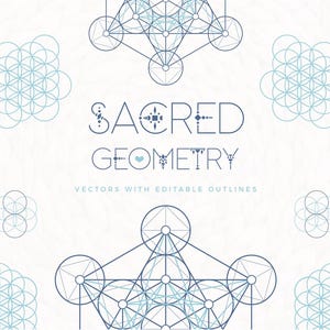 Sacred Geometry I Editable Outlines - Graphic Art / Commercial Use - INSTANT DOWNLOAD - Wumi Studio