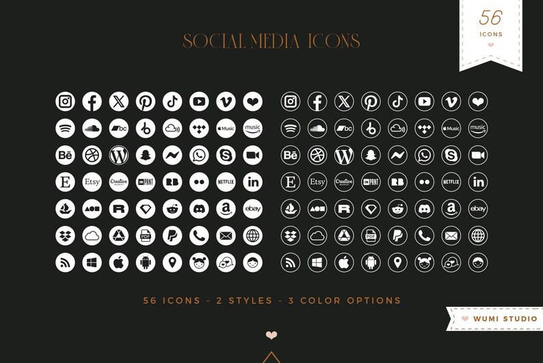 Social Media Icons - Modern & Clean Icons / Commercial Use - INSTANT ...