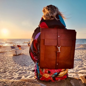 Handcrafted leather backpack