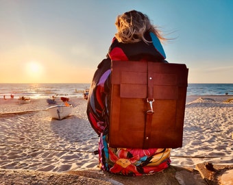 Handcrafted leather backpack