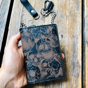 Cartera de cuero para motociclista