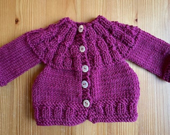 Puppenkleidung Strickjacke Mütze Jacke lila rosa Mantel Jacke