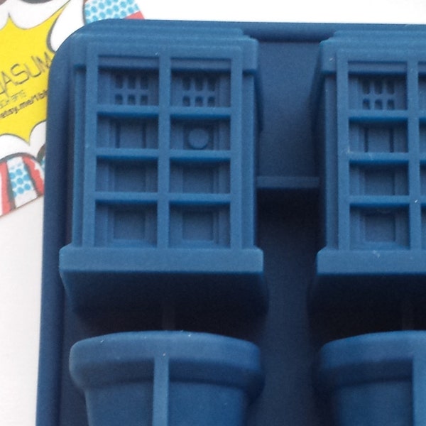 Doctor Who Tardis en Daleks Silicone Mold Tray voor Snoep / Chocolade / Cake / Ijs / Wax voor Kaarsen en Kleurpotloden