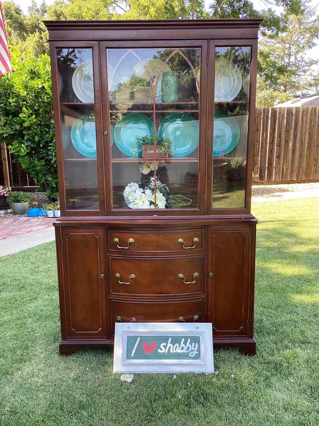1940s Duncan Phyfe Mahogany Breakfront China Cabinet - Etsy
