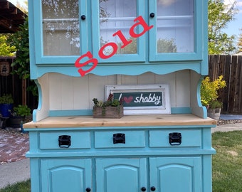 SOLD SOLD duckegg blue farmhouse hutch