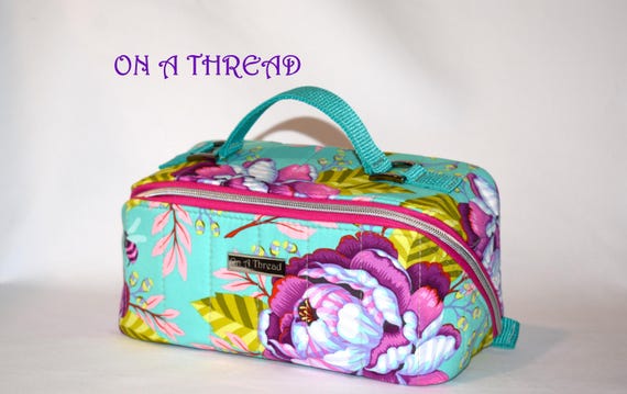 Tula Pink Kabloom Dusk Moon Garden Quilted Case, | Zip and Grip Quilted Case | Zippered Case | Tula Pink Case