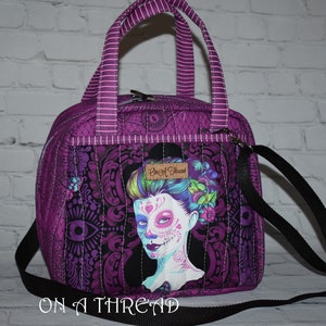 Tula Pink De La Luna  Clairvoyant Satchel | Out To Lunch | Tula Pink Quilted Bag | Supply Case