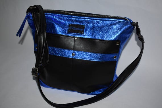 royal blue leather purse