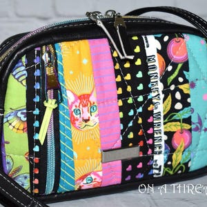 Tula Pink Cross Body Purse| Quilted Purse | Tula Pink Faux Leather Purse