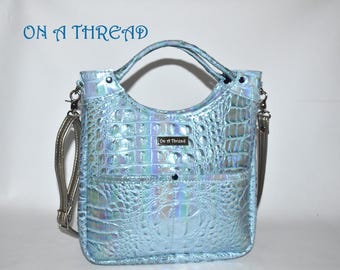 Iridescent Faux Crocodile Purse | Crossbody Bag | Oil Slick Crossbody