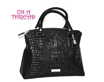 Faux Crocodile Purse Satchel | "Pinch Purse" | Faux Leather