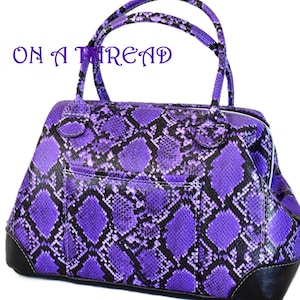 Purple Python Satchel: Faux Leather Dr's Purse