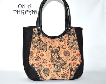 Cork Purse | Bulldog Tote | Cork Bag