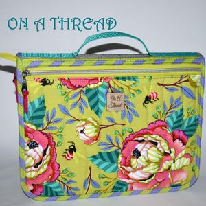 Tula Pink OOP Moon Garden Supply Case | Tula Pink  Kabloom Quilted Case | Crafters Case | Tula Pink OOP Fabric