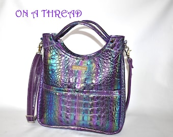 Iridescent Faux Crocodile Purse | Crossbody Bag | Oil Slick Crossbody