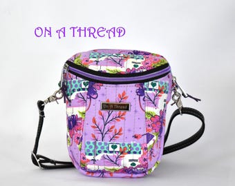 Tula Pink Pedal To The Metal Crossbody Bag | Waterproof Canvas Lining | Quilted Purse