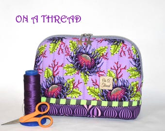 Tula Pink Pouch | Quilted Case | Supply Case | Floral Reef