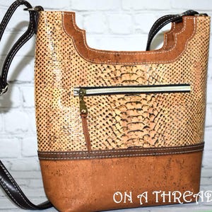 Bolso bandolera de corcho de pitón / Monedero de corcho / Corcho de pitón / Bolso bandolera de corcho