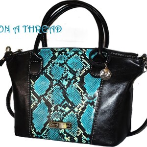 Python Faux Leather Dome Purse: Adjustable Strap Satchel