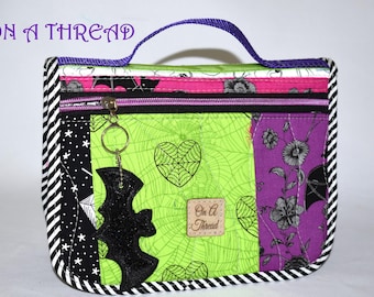 Running with Scissors "MINI" Tool Case | Libs Elliott Fabric, Embroidered Bat Zip