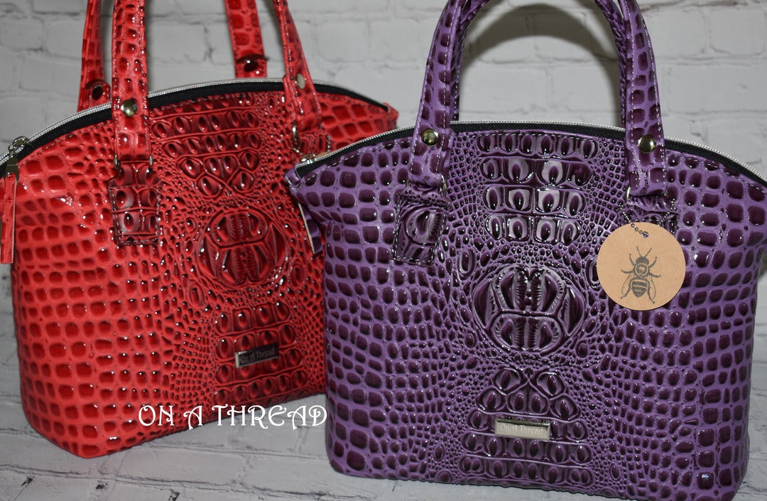 Crocodile Faux Leather Purse Crocodile Purse Purple Etsy