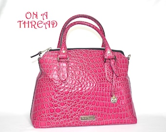 Faux Crocodile Purse Satchel | "Pinch Purse" |  Faux Leather