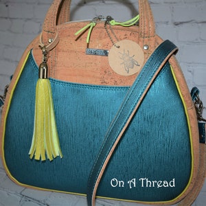 Teal Cork Purse | Teal Faux Leather and Cork Bag | Teal Purse | Cork Purse