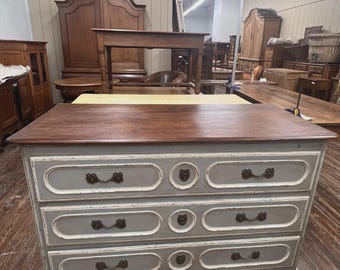 1780-1800 French Commode, Painted Gray