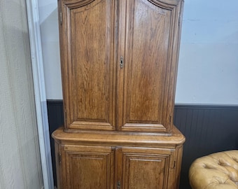 1850s Oak 2 Piece Hutch (buffet deux corps ), French