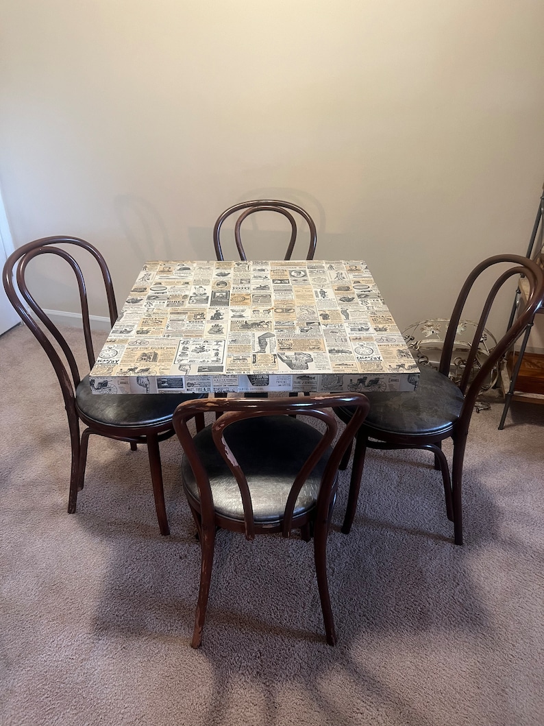 Vintage Wendy's Table, Original, With Four Bentwood Chairs reupholstered Etsy