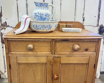 Antique English Pine Washstand, 1800s