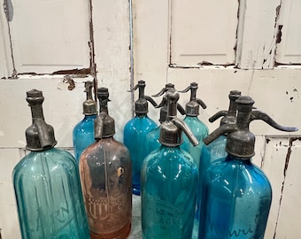 Colored Seltzer Siphon Bottles, French