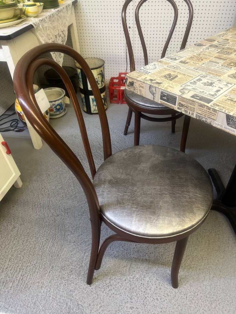 Vintage Wendy's Table, Original, With Four Bentwood Chairs reupholstered Etsy