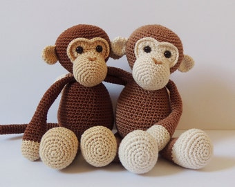 Crochet pattern monkeys Michel and Robin - Amigurumi pattern monkey